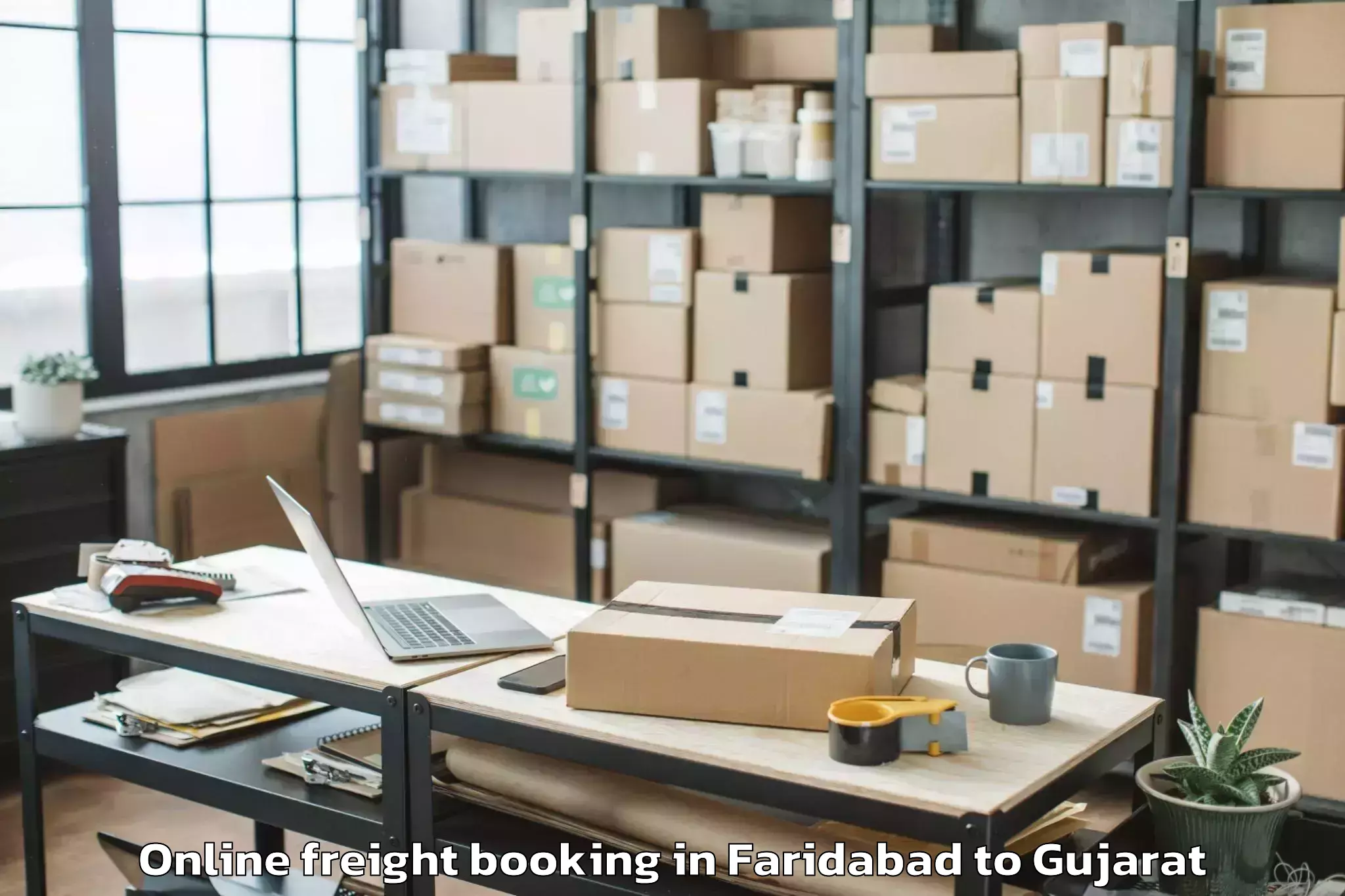 Quality Faridabad to Vanthali Online Freight Booking